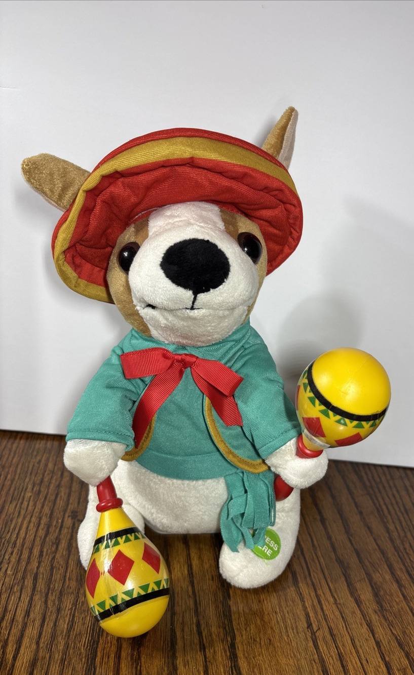 Animated Mariachi Band Battery Operated Chihuahua Plush Toy with Maracas